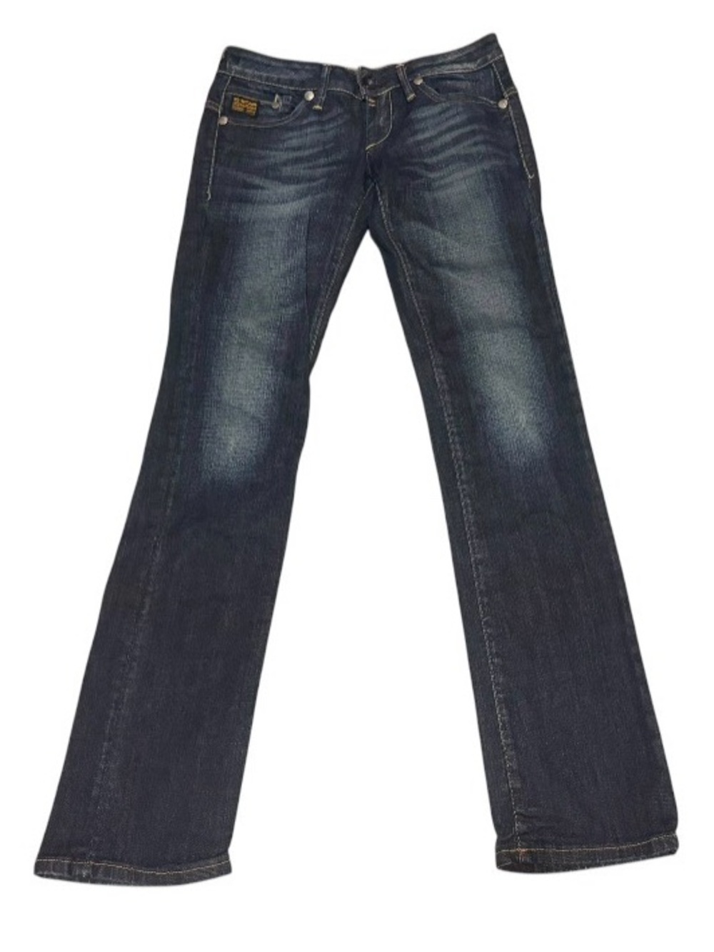 G-Star Originals Raw Denim Dark Blue Straight-Leg Jeans Adjustable Waist